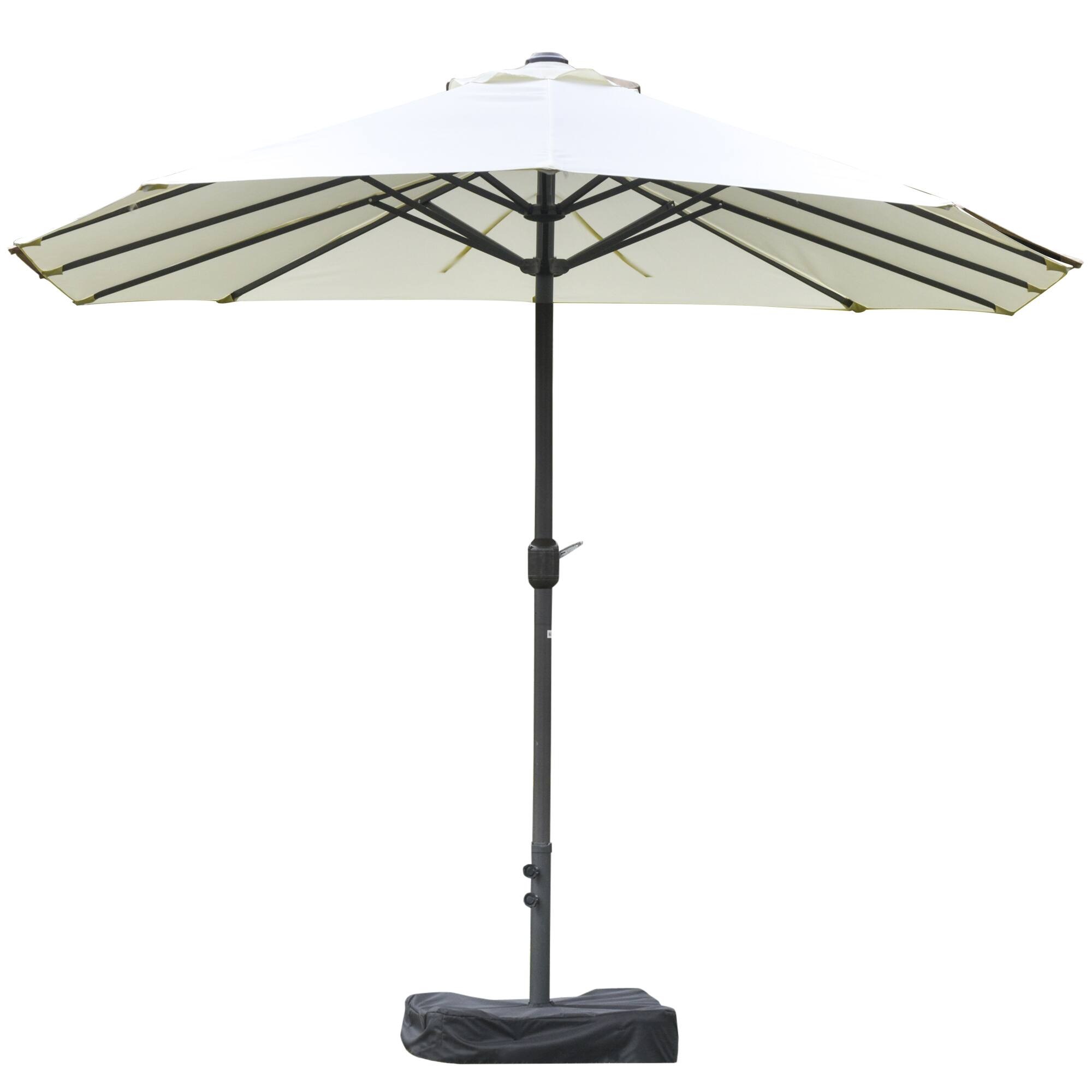 Outsunny - Patio Umbrella 15' Steel Rectangular Outdoor Double Sided Market with base - Beige