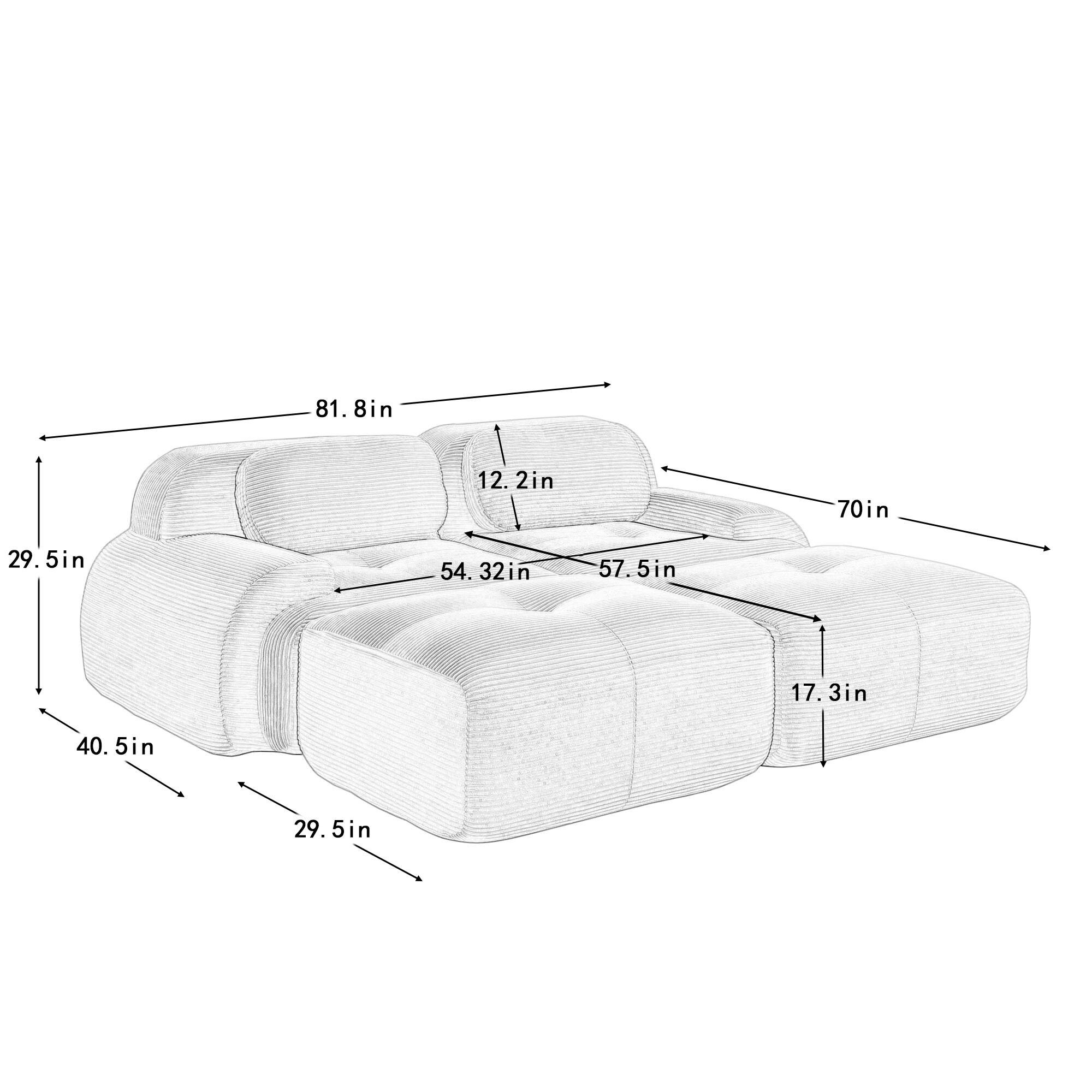 81.8in  
12.2in  
70in  
29.5in  
54.32in  
57.5in  
17.3in  
40.5in  
29.5in
