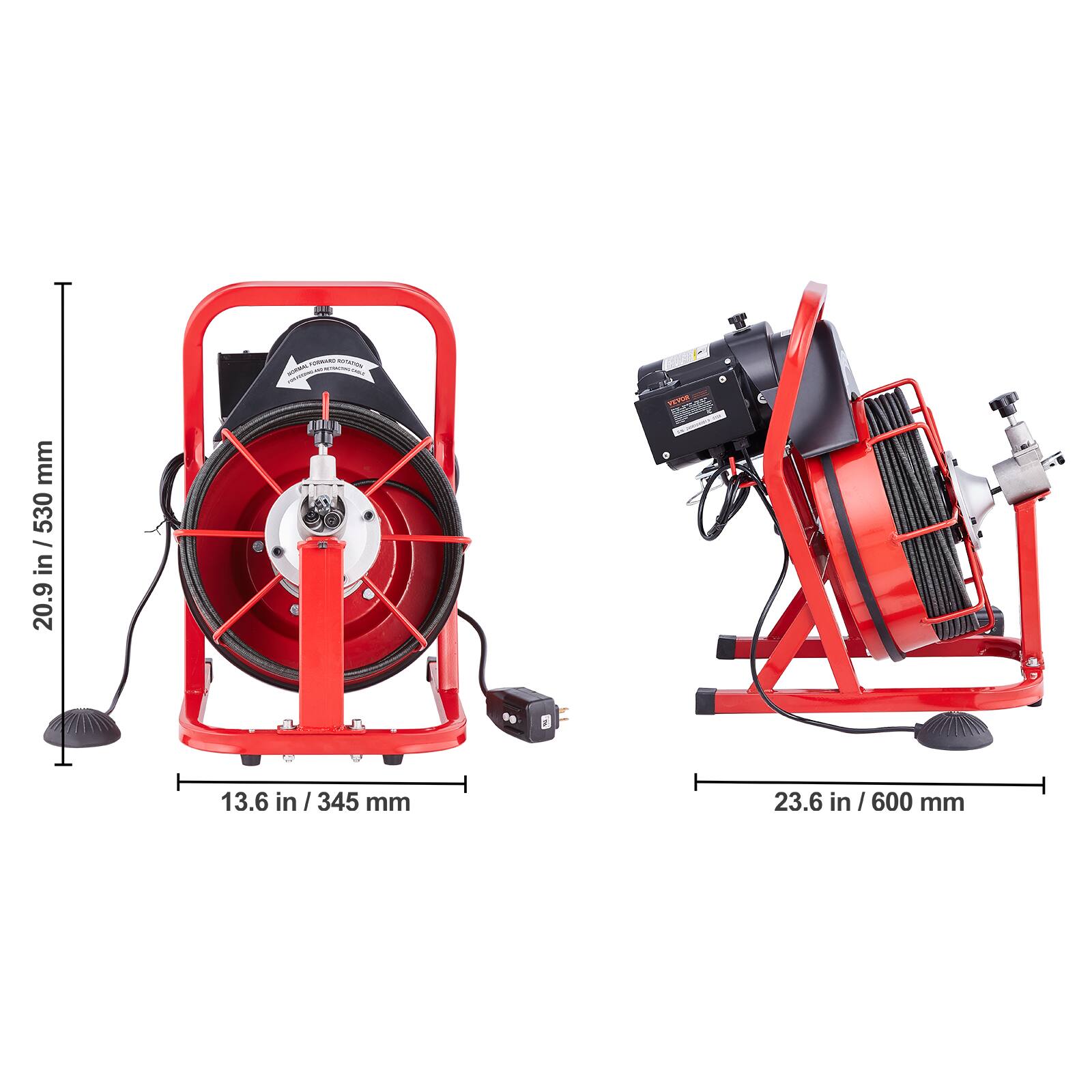 20.9 in / 530 mm
13.6 in / 345 mm
23.6 in / 600 mm