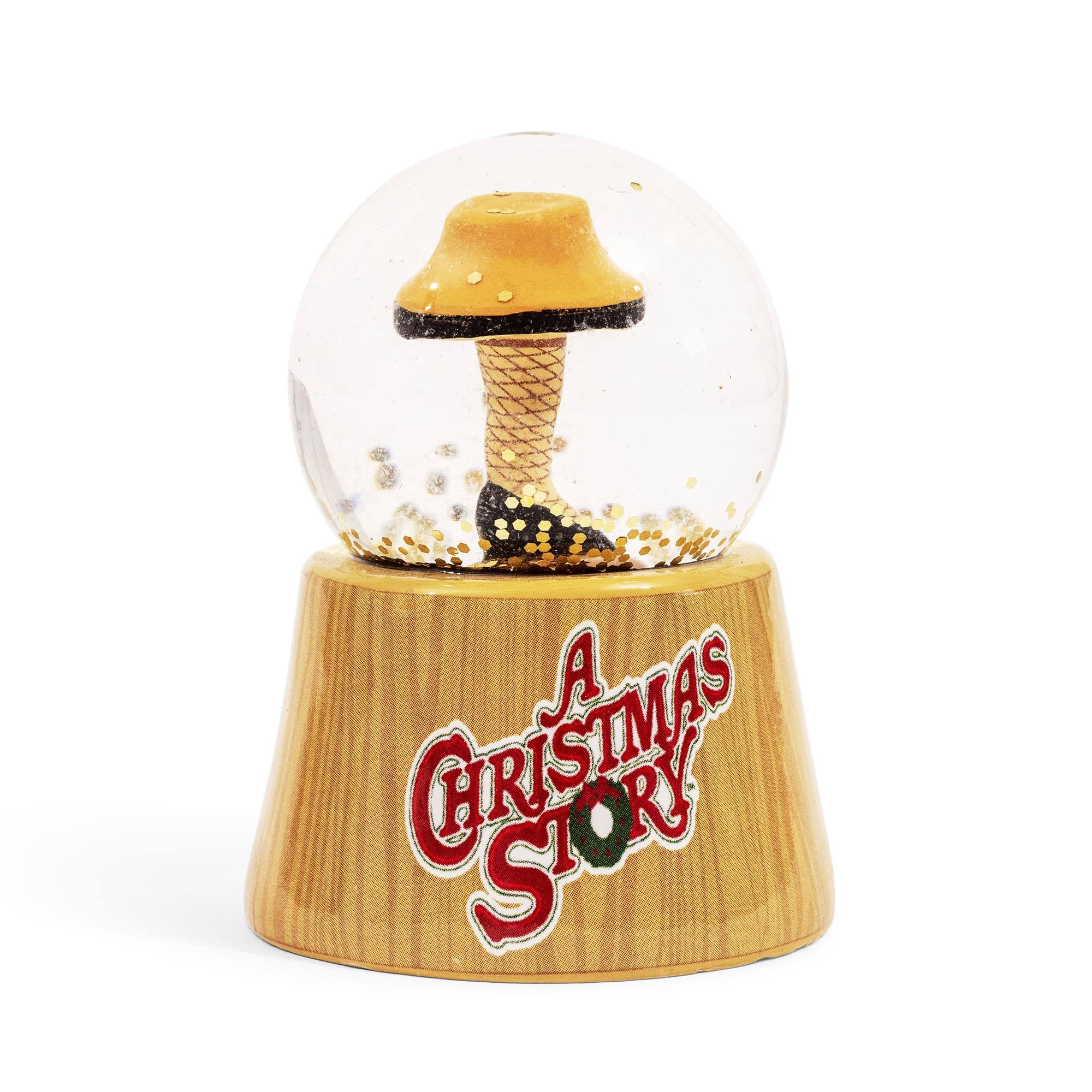 Front. Silver Buffalo - A Christmas Story Leg Lamp Mini Light-Up Snow Globe | 3 Inches Tall - Multi-Colored.