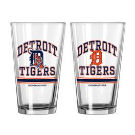 Logo Brands - Detroit Tigers 16oz. Pint Glass Two Pack - Multicolor