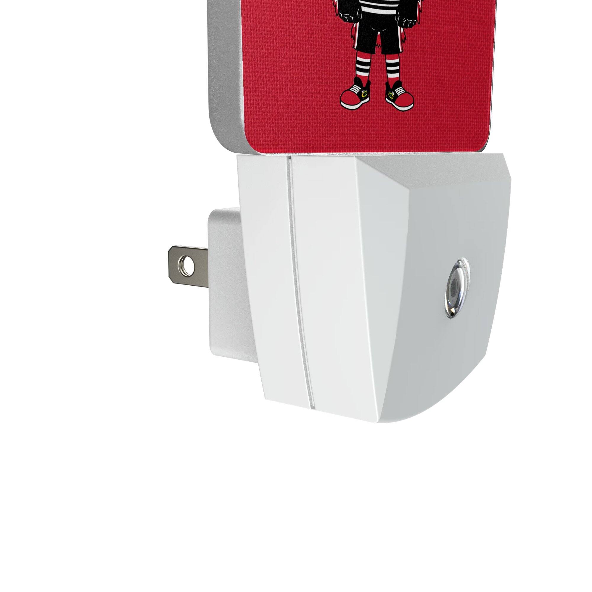 Alt View 2. Keyscaper - Chicago Blackhawks 2-Pack Solid Design Mascot Nightlight Set - White.