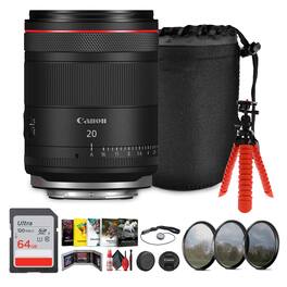Canon - RF 20mm f/1.4 L Lens | Full-Frame Ultra-Wide Prime, Weather-Sealed Bundle (International Version)