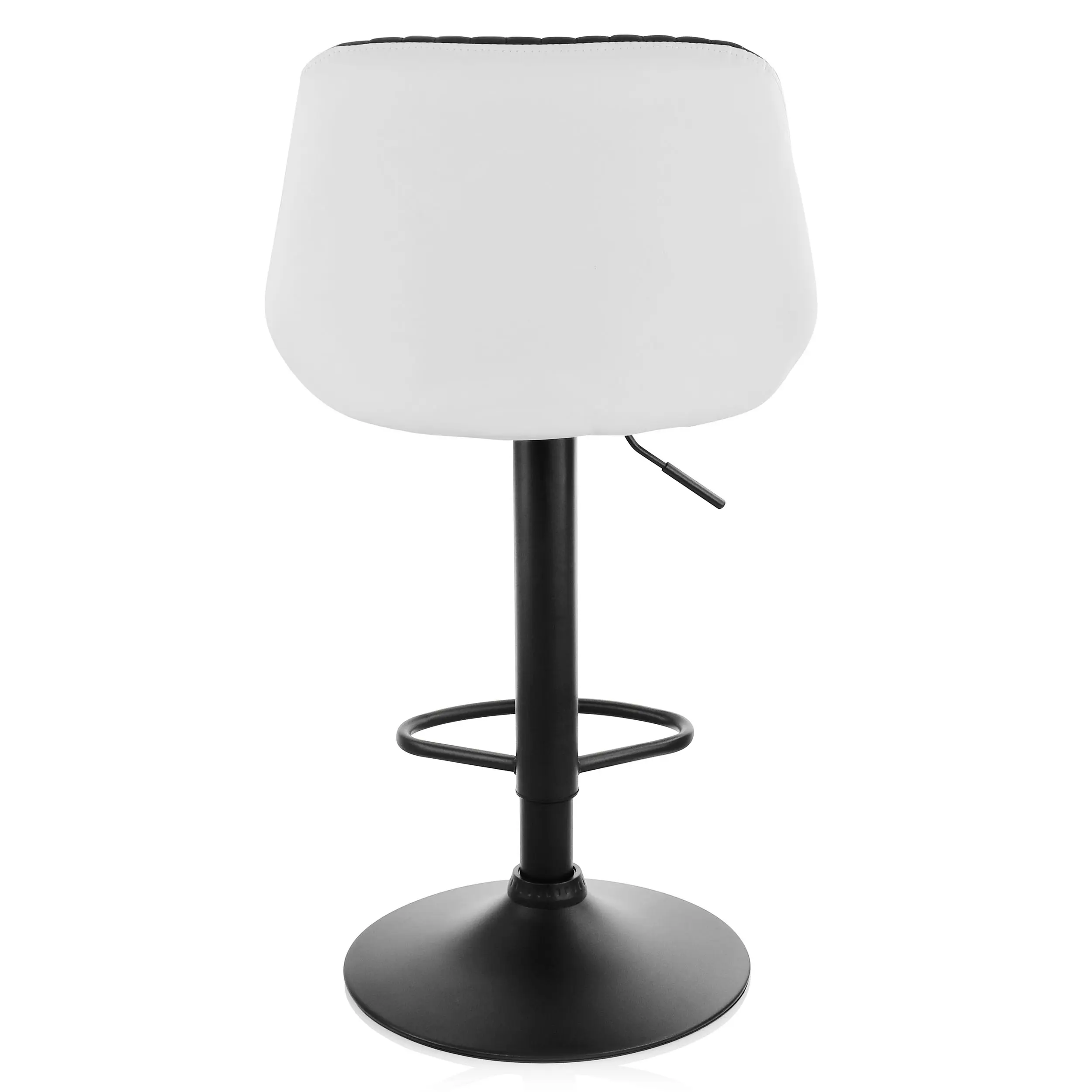 Alt View 2. Elama - Elama 2 Piece Faux Leather Adjustable Bar Stool in Black and White with Black Base - Black and White.