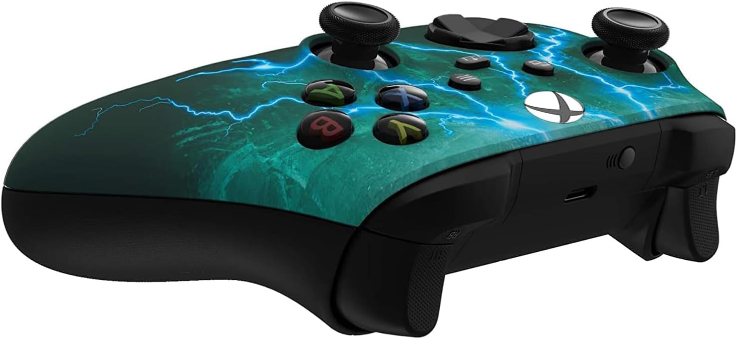 Back. Custom Controllerzz - Custom Wireless Controller for Xbox Series X|S, Xbox One, & PC - Green Skies.