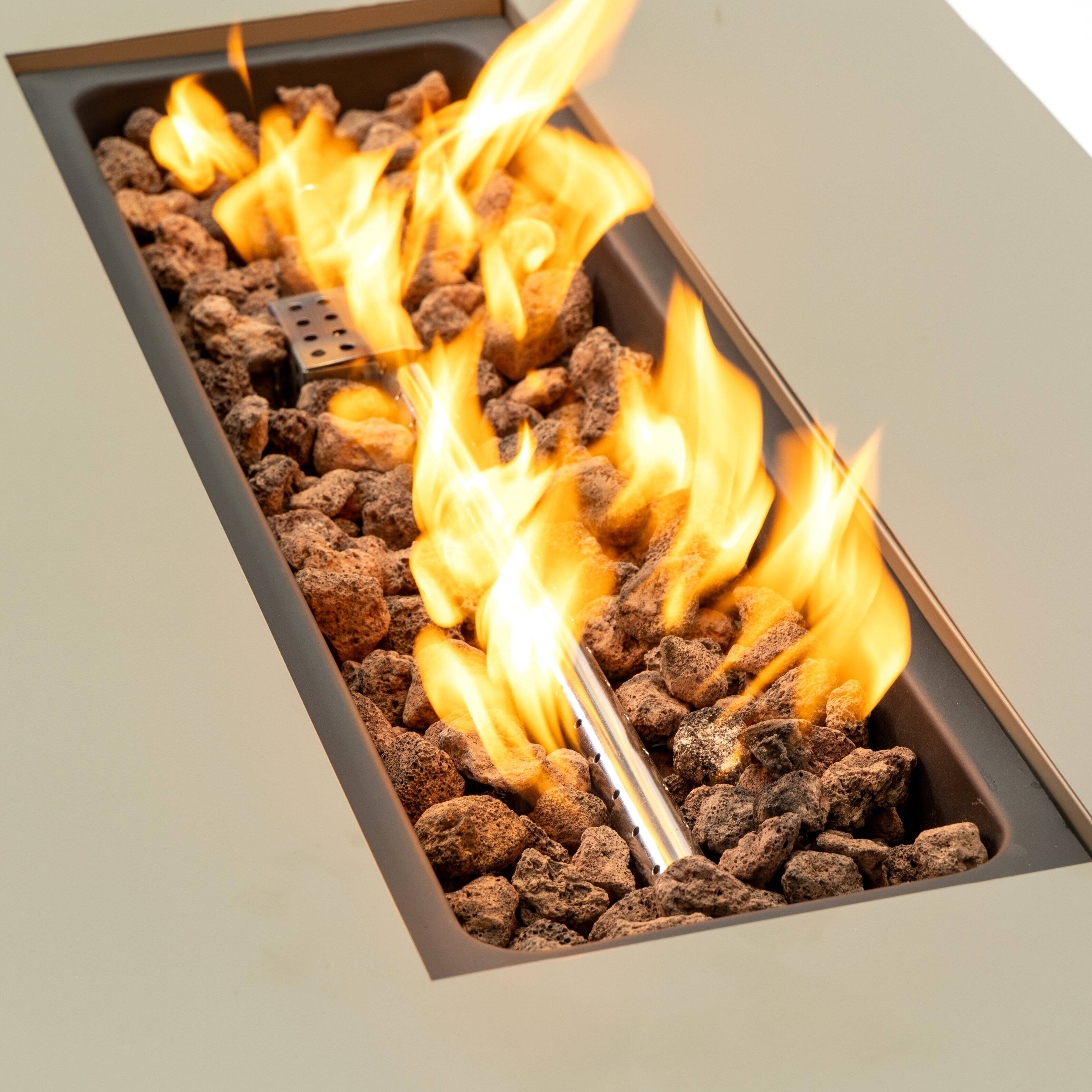 Alt View 6. PexFix - 42" Rectangular Propane Fire Pit Table, 50,000 BTU Outdoor Heater for Patio Gatherings - Grey.