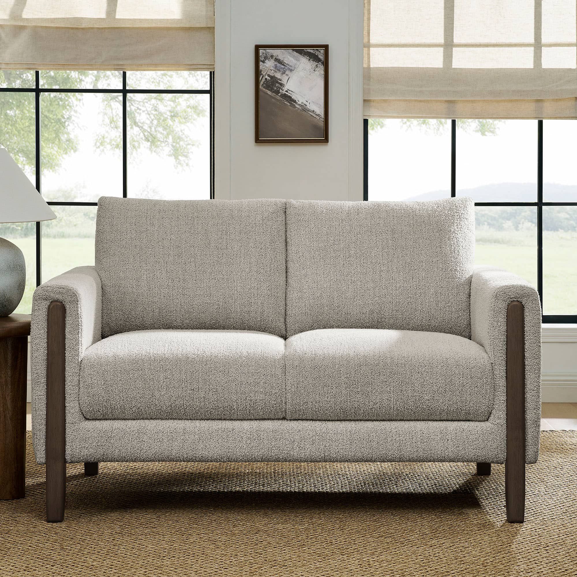 Hawken Boucle Fabric Loveseat by Modway - Parchment Espresso