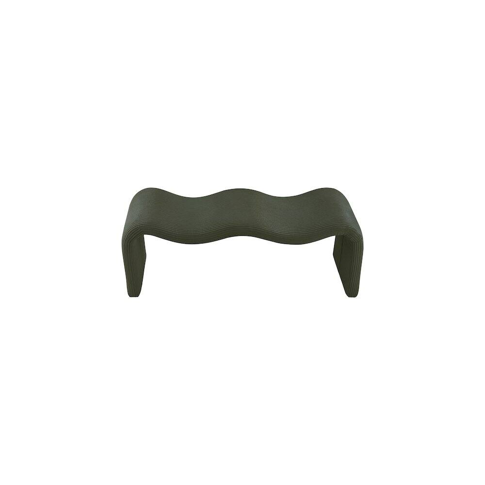 Alt View 4. Meridian Furniture - Willow Green Corduroy Fabric Bench - Green.