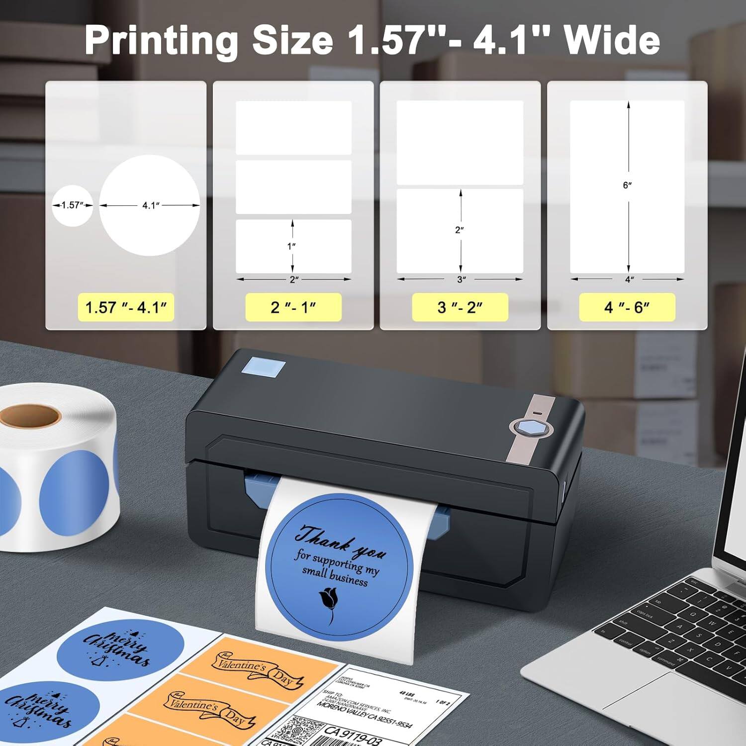 JADENS 268BT High Speed Thermal Label Printer – Bluetooth & USB