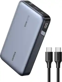 UGREEN - Nexode Laptop Power Bank, Portable Charger with USB-C Cable, Triple Port Fast Charging
