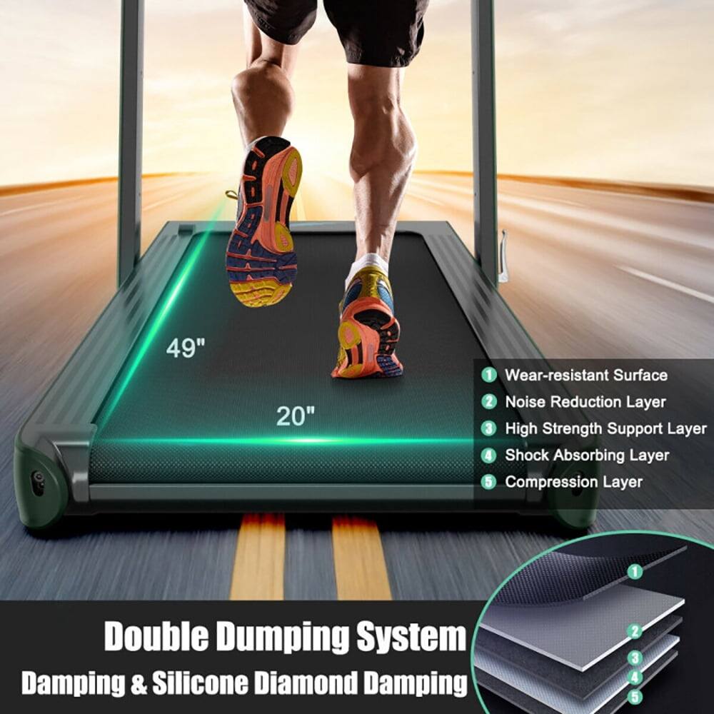 49" 20"  
1. Wear-resistant Surface  
2. Noise Reduction Layer  
3. High Strength Support Layer  
4. Shock Absorbing Layer  
5. Compression Layer  

Double Dumping System  
Damping & Silicone Diamond Damping