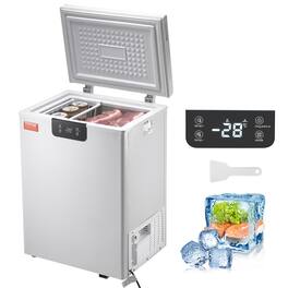 VEVOR - Chest Freezer, 2.22 Cu.ft/63L Compact Deep Freezer, Free Standing Top Open Door Chest Freezers with 2 Removable Baskets - White