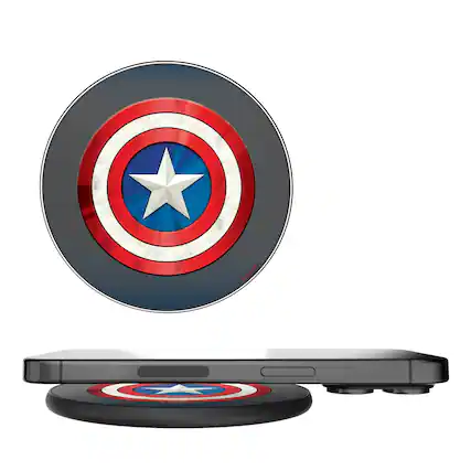Front. Keyscaper - Marvel Grid 15-Watt Wireless Charger - Captain America.