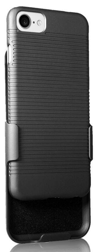 Alt View 4. Nakedcellphone - Case and Belt Clip Holster for iPhone 8 - Black.