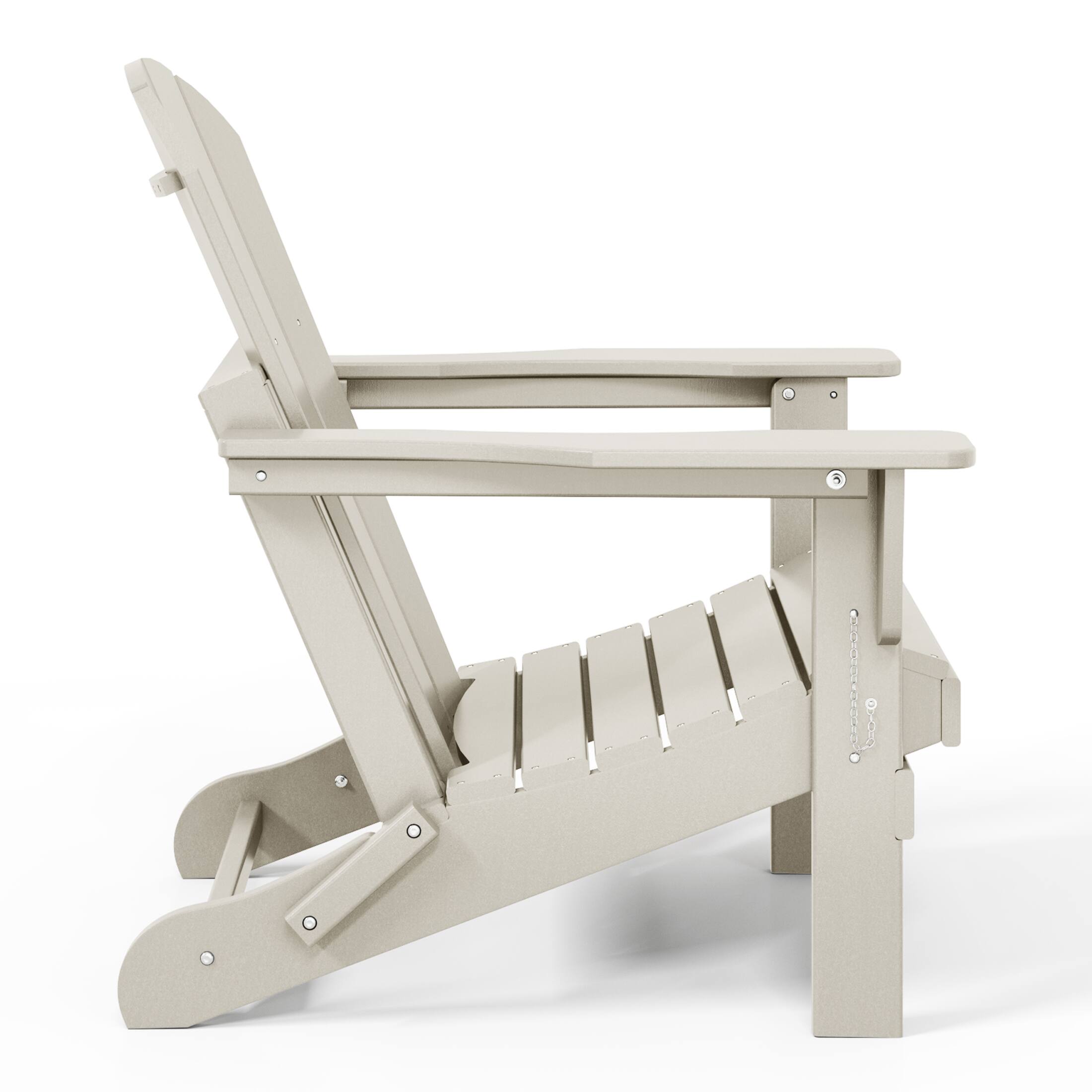 Alt View 1. WestinTrends - WestinTrends Malibu Outdoor HDPE Folding Poly Adirondack Chairs (Set of 2) - Sand.