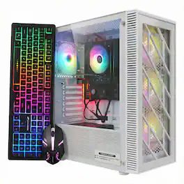 STGAubron - RGB Computer Desktop PC, AMD Ryzen 7 5700G up to 4.6G, 16GB DDR4, 1TB SSD, WiFi & BT 5.2, RGB Fan*4, Win11H - Black