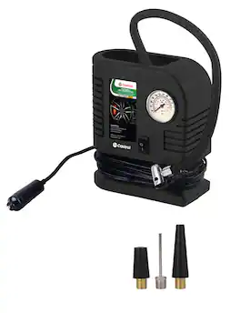 Castrol - Portable 12V Air Compressor – 260 PSI Tire Inflator with Built-in Pressure Gauge