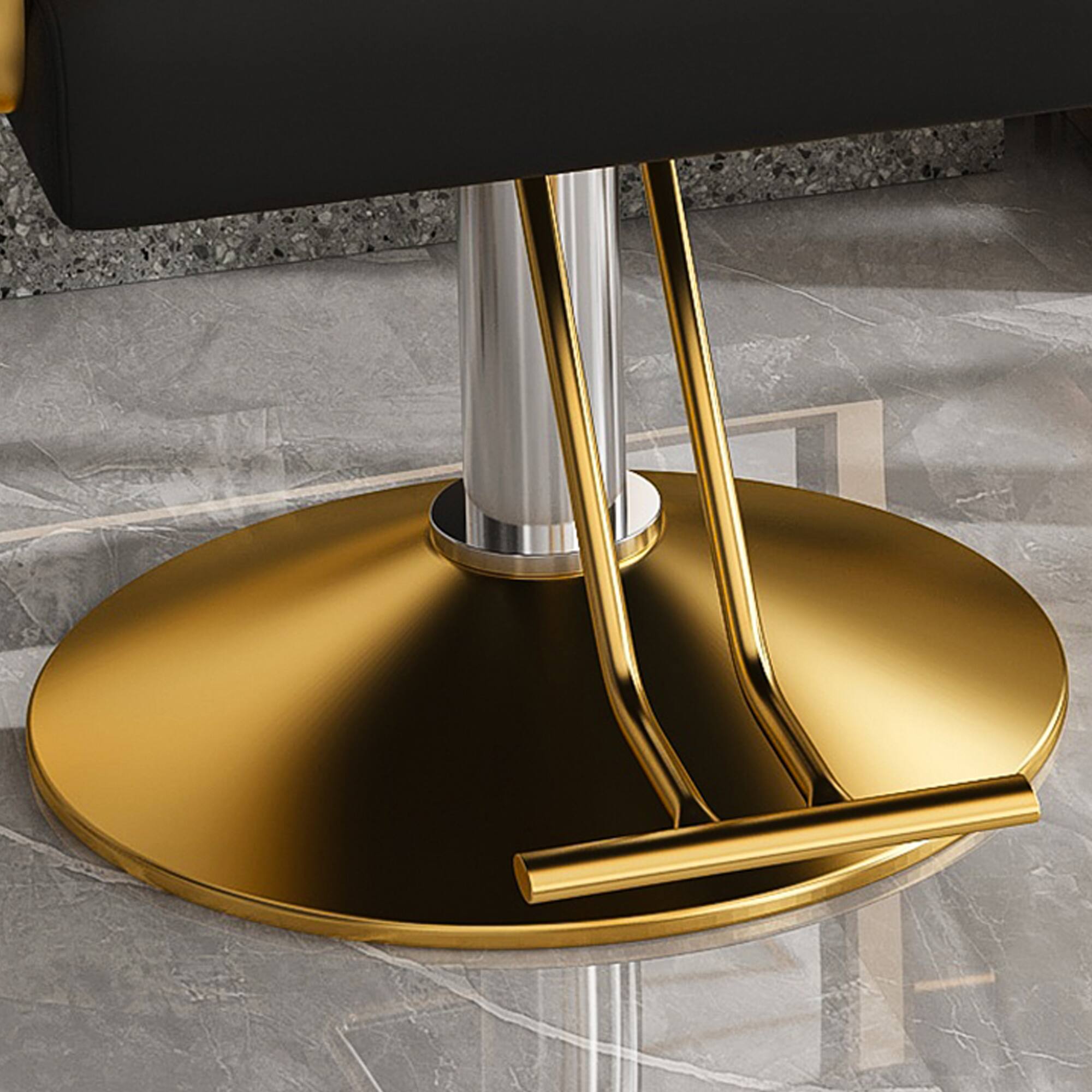 Left. TinyHomie - Hydraulic Salon Chair 360 Swivel Barber Stylist Chair with Pump Non Tilting Hairdressing Chair - Black.