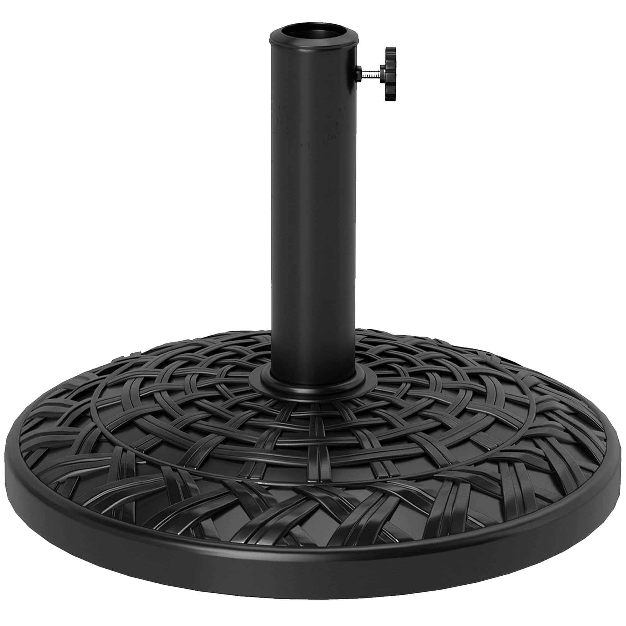 Outsunny - 19" Patio Umbrella Base, 26 lbs Umbrella Stand, Round Patio Umbrella Holder for 1.5"/1.9" Umbrella Poles - Black
