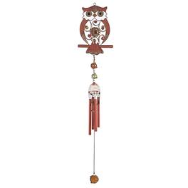 FC Design - 26" Long Owl Copper and Gem Wind Chime Outdoor Patio or Garden Hanging Decoration - Multi-Color