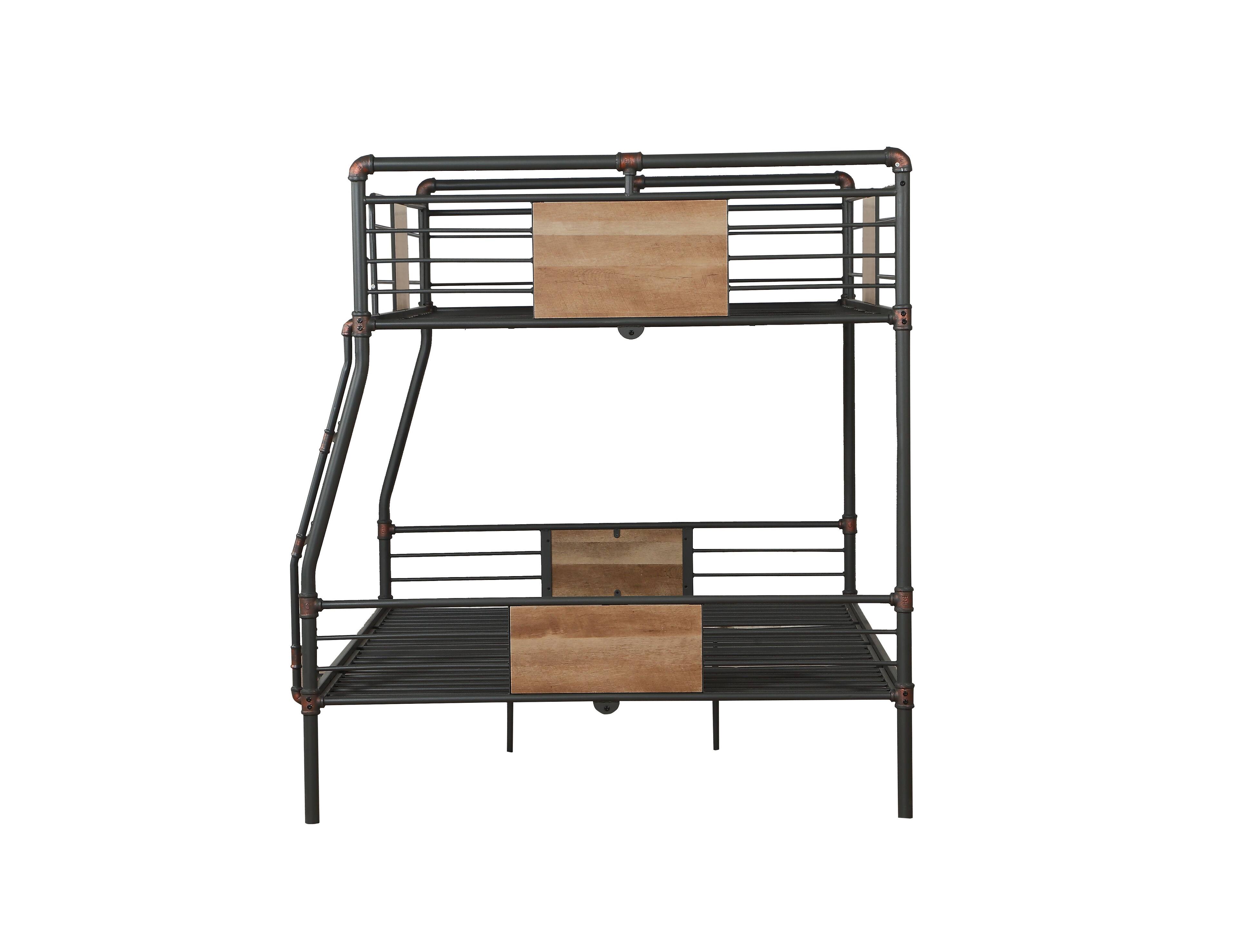 Alt View 2. Tiramisubest - Sandy Black & Dark Bronze Hand-Brushed XL/Queen Bunk Bed - Black.