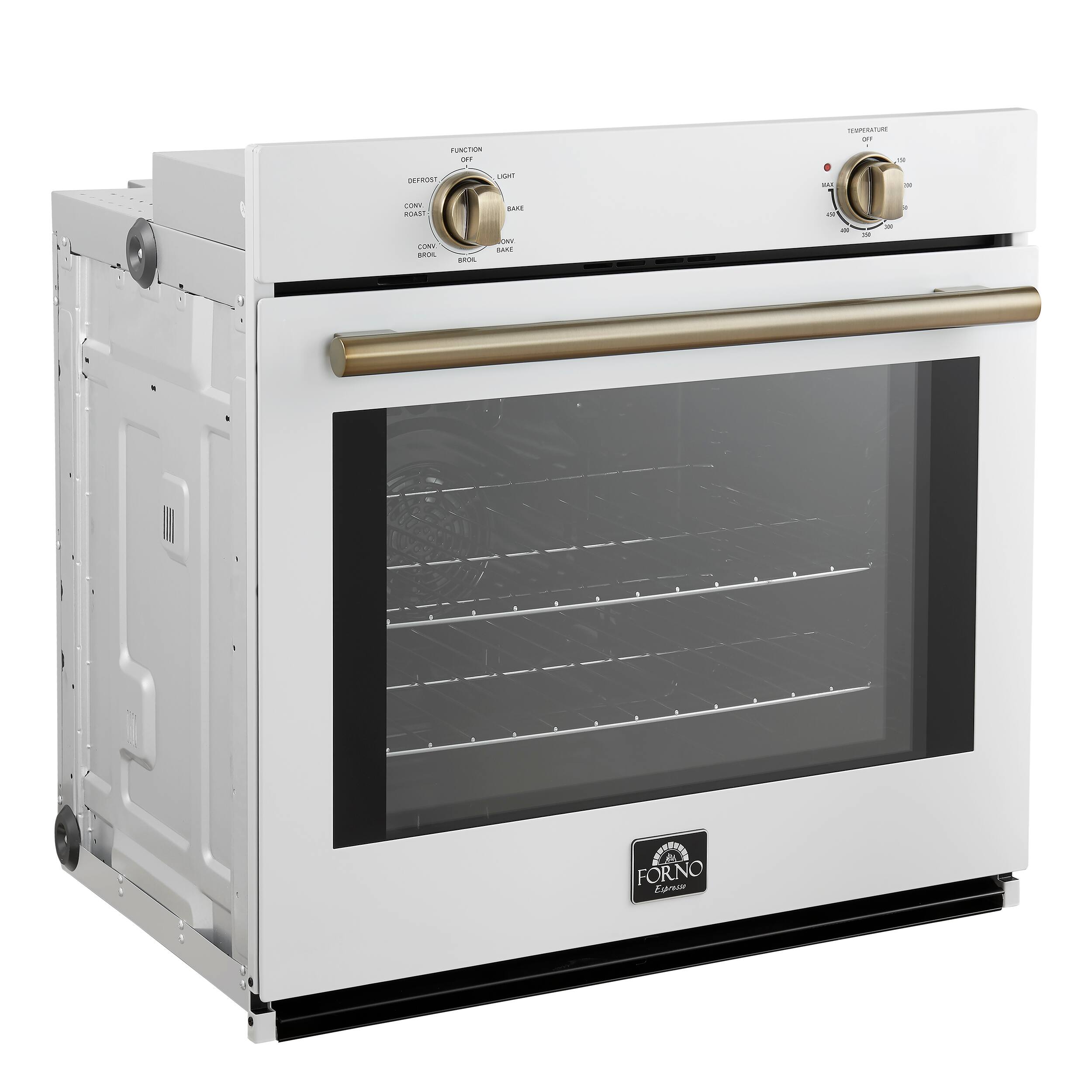 FORNO  
Elegance

FUNCTION  
OFF  
DEFROST  
COOK  
ROAST  
BAKE  
CONV. BAKE  
CONV. BROIL  
BROIL  
BAKE

TEMPERATURE  
OFF  
300  
325  
350  
375  
400  
425  
450  
475  
500  
525  
550  
575  
600