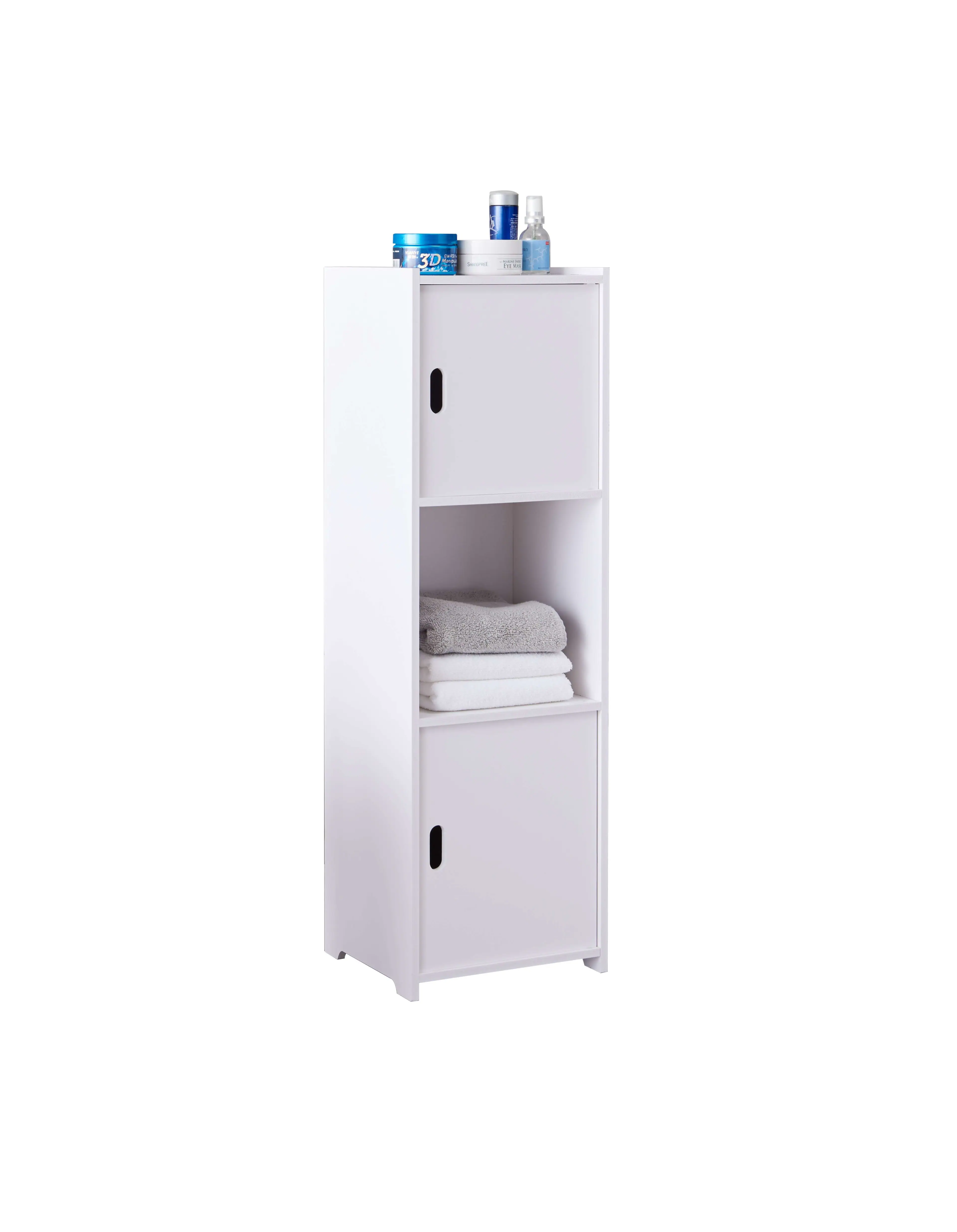 Angle. Kings Brand Furniture - Kings Brand Furniture White Freestanding Bathroom Storage Cabinet with Doors and Open Shelf - White.