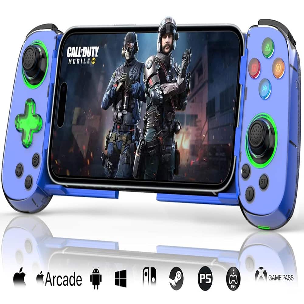 ACJPR - Phone Game Controller for iPhone/Android/PC, Turbo, 6-Axis Gyro - Blue