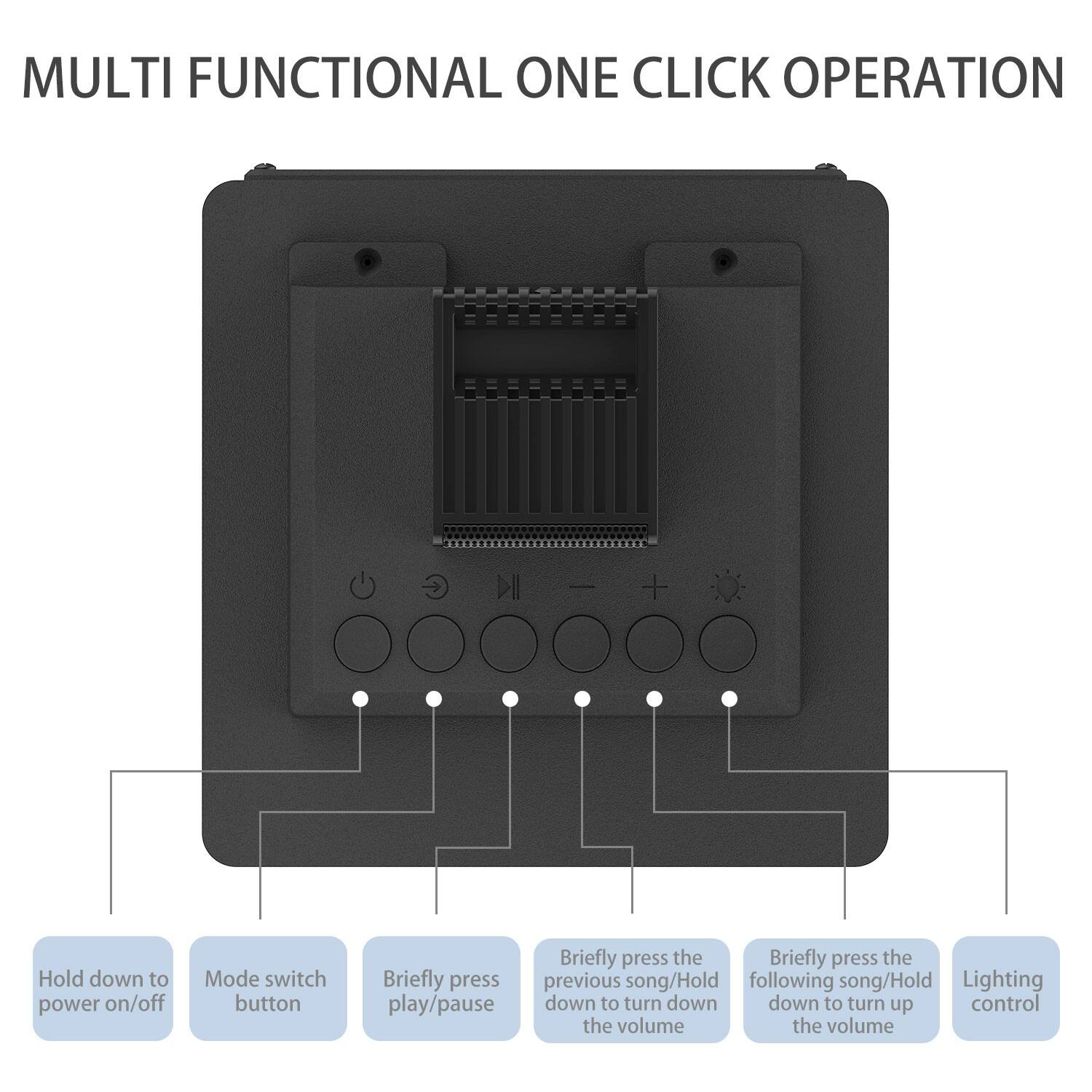 Alt View 5. Topteng - BS-68 ​​2.1CH Bluetooth 5.0 Speaker System with Subwoofer, RGB Lights, TWS Pairing, Detachable Design for Home Theater​ - Black.
