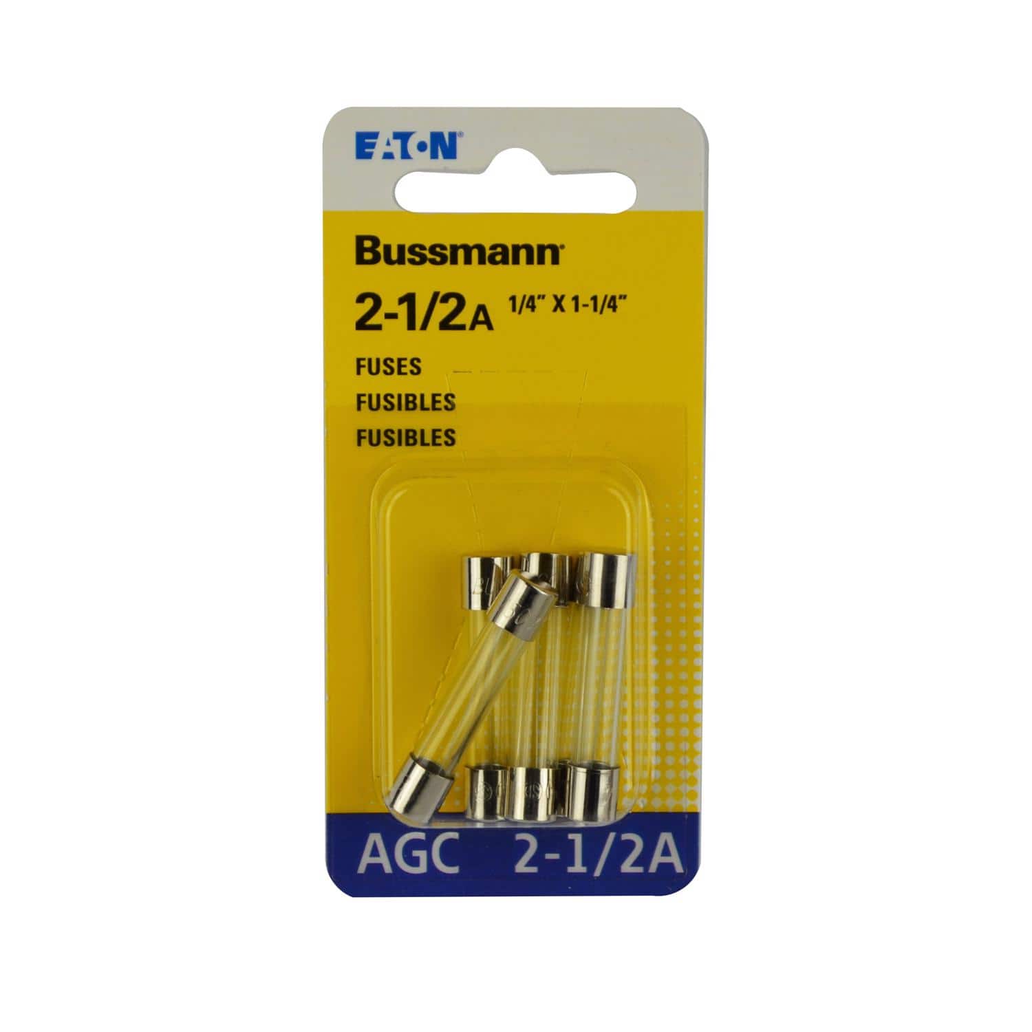Bussmann - 2-1/2 amps Fast Acting Glass Fuse 5 pk