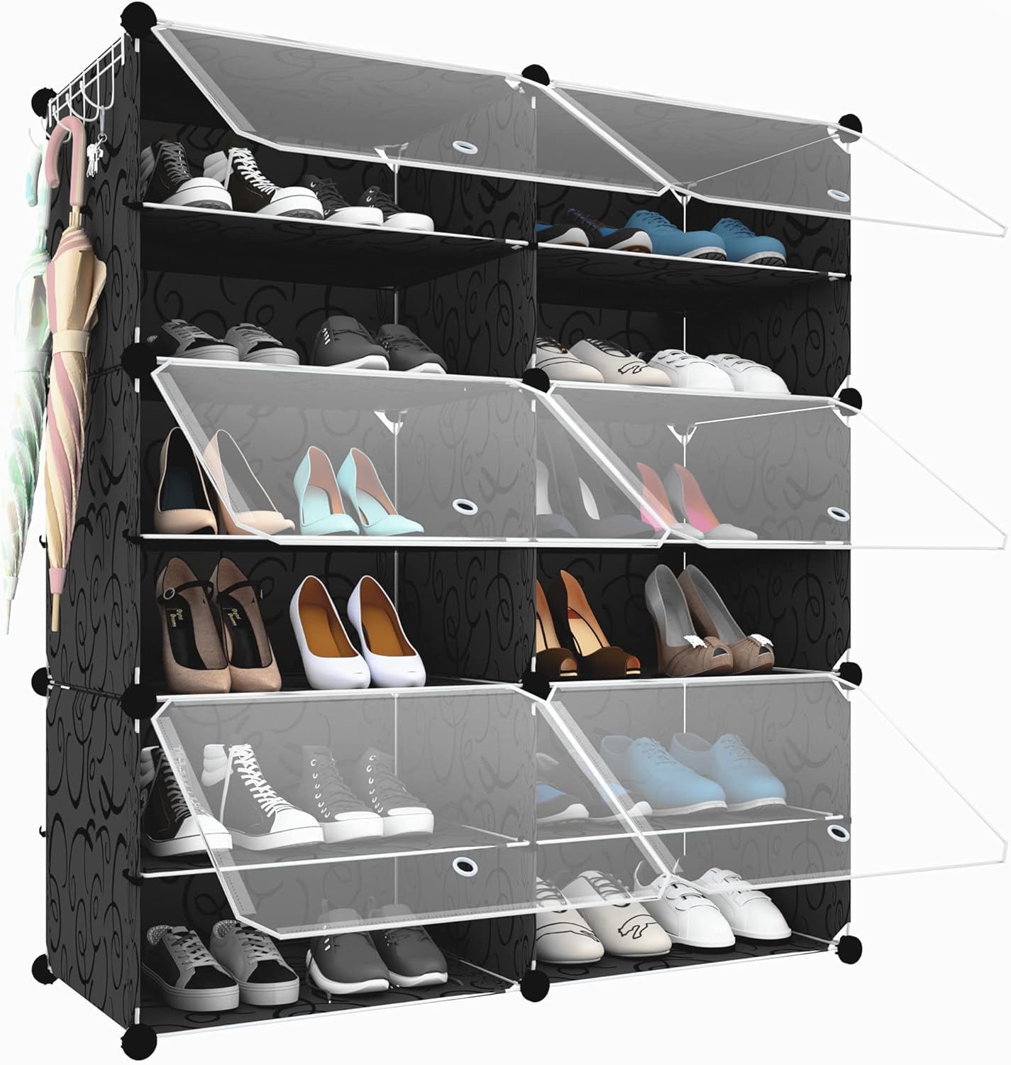 Transparent Door-black 24 Pairs