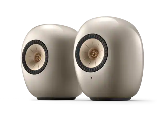 Front. KEF - KEF LS LUXE Wireless HiFi Bookshelf Speakers Dusk Titanium (Pair) - Dusk Titanium.