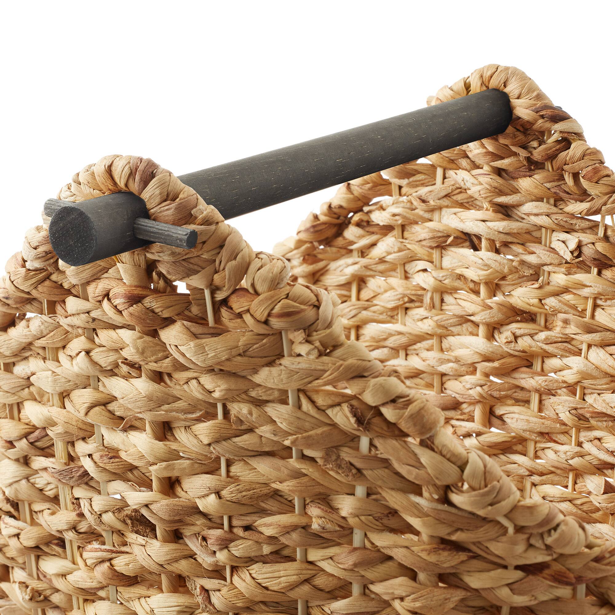 Alt View 4. Casafield - Toilet Paper Roll Holder Storage Basket - Hyacinth Wicker Bathroom Tissue Bin - Natural.