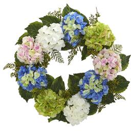 BreeBe - 24" Hydrangea Wreath - Green