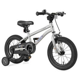 Costway - 14-Inch Kid's Bike for 3-5 Years Old with Adjustable Saddle & Anti-slip Handlebar - Silver