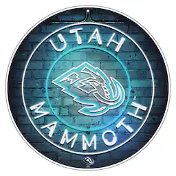Utah Mammoth 22" Neon Round Wall Sign