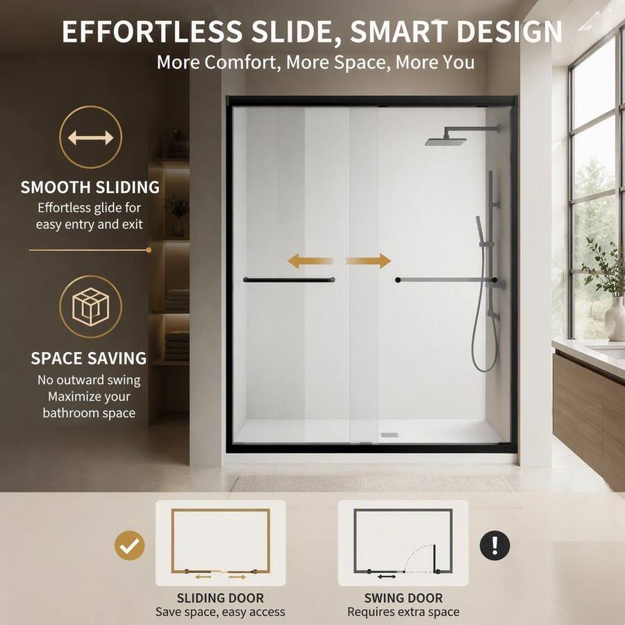 Us$88 Frame RYHNUYNE 50 54 In W X 72 In H Aluminum Frame Double Sliding Shower Door ...