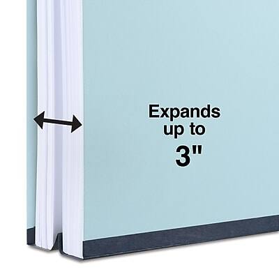 Alt View 5. Staples - 60% Recycled Pressboard Classification Folder, 3" Expansion, Legal Size, Light Blue, 25/Box  - Blue.