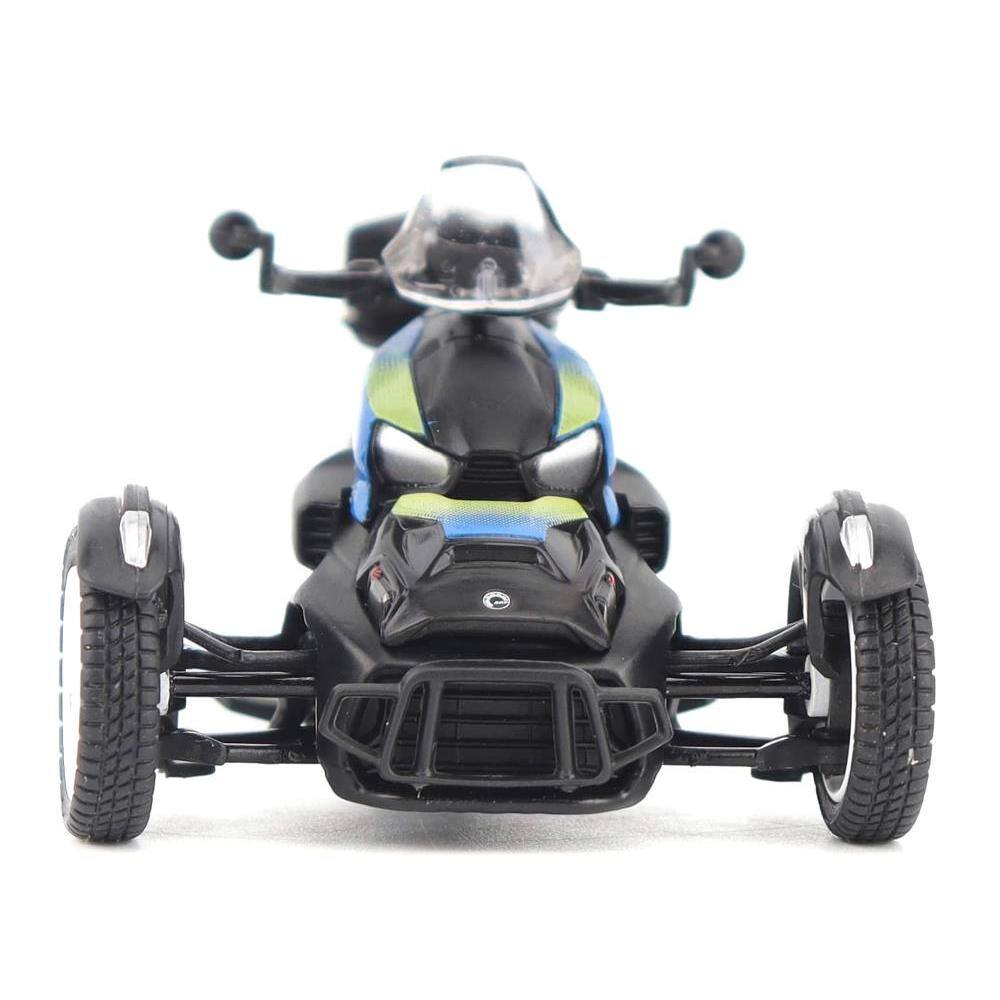 Back. BRP Models - Can-Am Ryker Rally 3-Wheel Motorcycle Galactic Blue and Black 1/32 Diecast Model by BRP Models - Blue and Black.