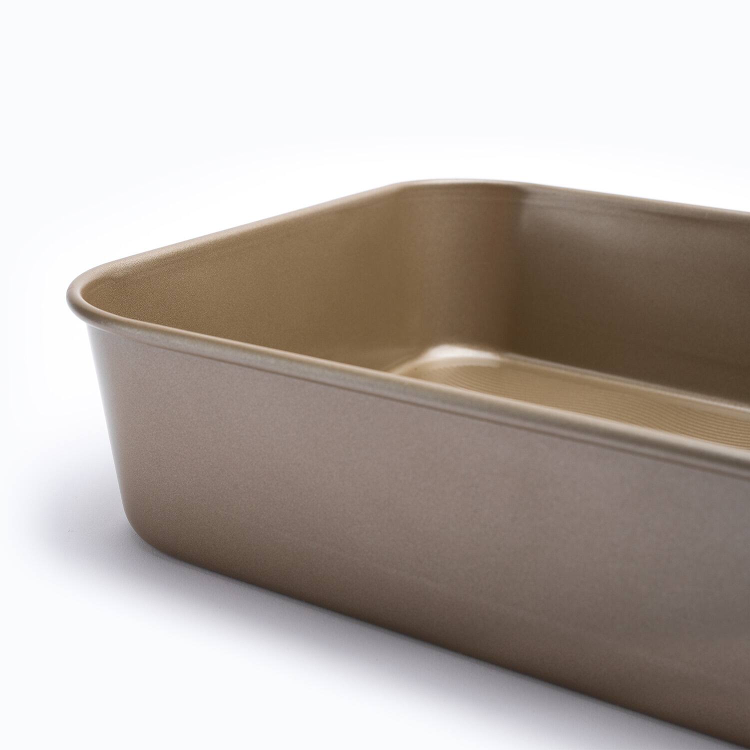 Alt View 2. Cuisipro - 15.5 x 11-Inch Rectangular Steel Nonstick Roasting Pan - Brown.