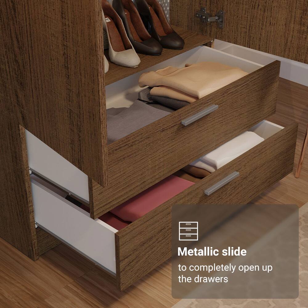 Metallic slide to completely open up the drawers
