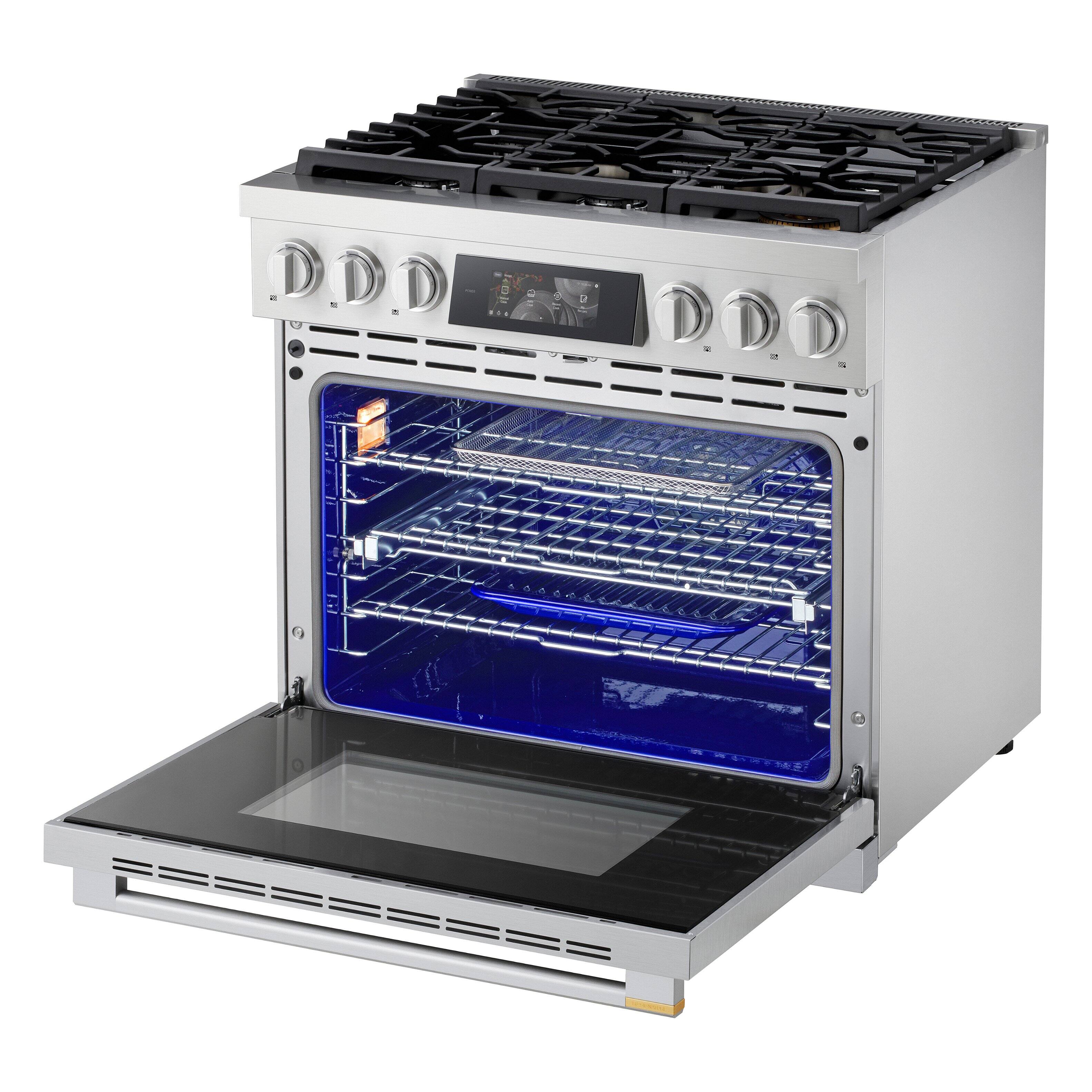 Alt View 9. LG - SIGNATURE 6.3 Cu. Ft. Slide-In Gas True Convection Pro Range with EasyClean, AirFry, and UltraHeat 23K Dual Power Burner - Stainless Steel.