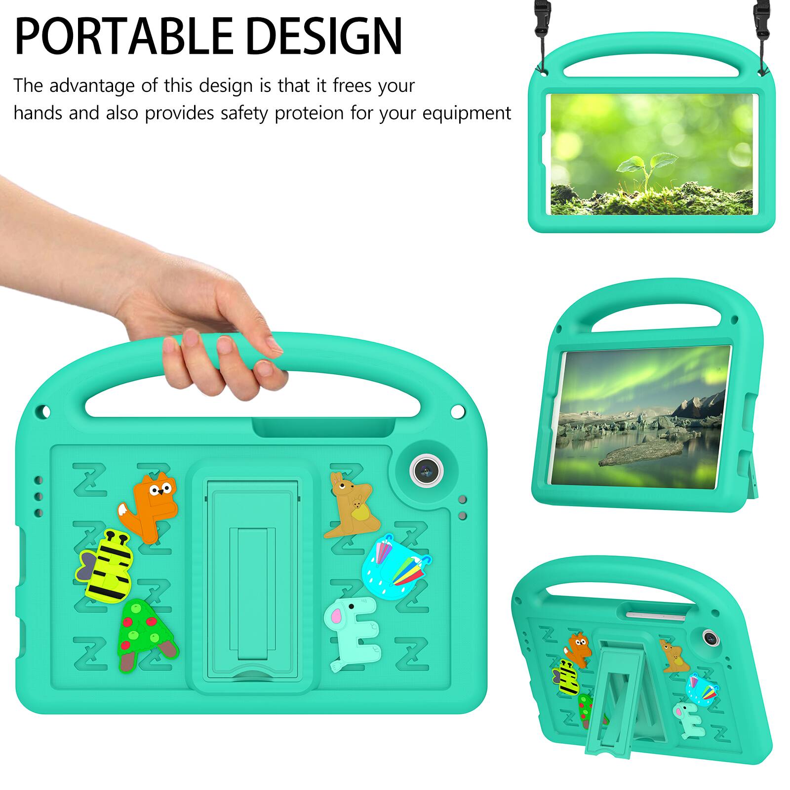 PORTABLE DESIGN  
The advantage of this design is that it frees your hands and also provides safety protection for your equipment