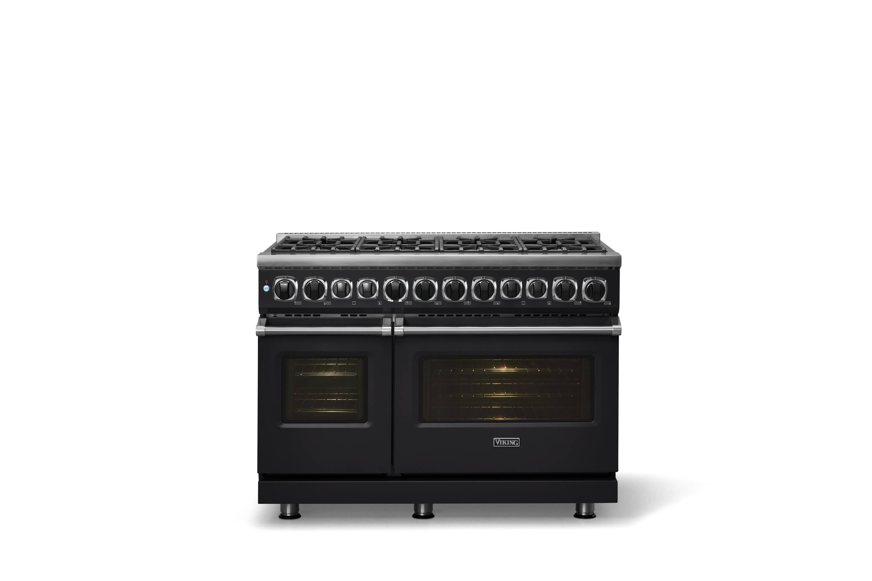 Alt View 1. Viking - 48"W. 7.3 Cu. Ft. 7Series Self-Clean LP Dual Fuel 8 Burner Range-Onyx - Onyx.