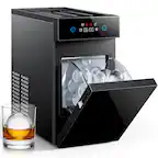 Front. Ecozy Chillio - 2.1" Clear Ice Ball Maker with CrystalFlux Technology, Sphere Ice Maker with 8H Timer, 1 pcs in 30 Mins, 48 pcs/Day - Black.