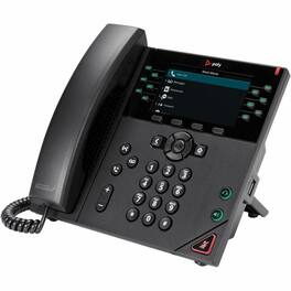 HP - Poly VVX 450 12-Line IP Phone and PoE-enabled - Corded - Corded - Wall Mountable, Desktop - VoIP - 4.3" - 2 x - Black