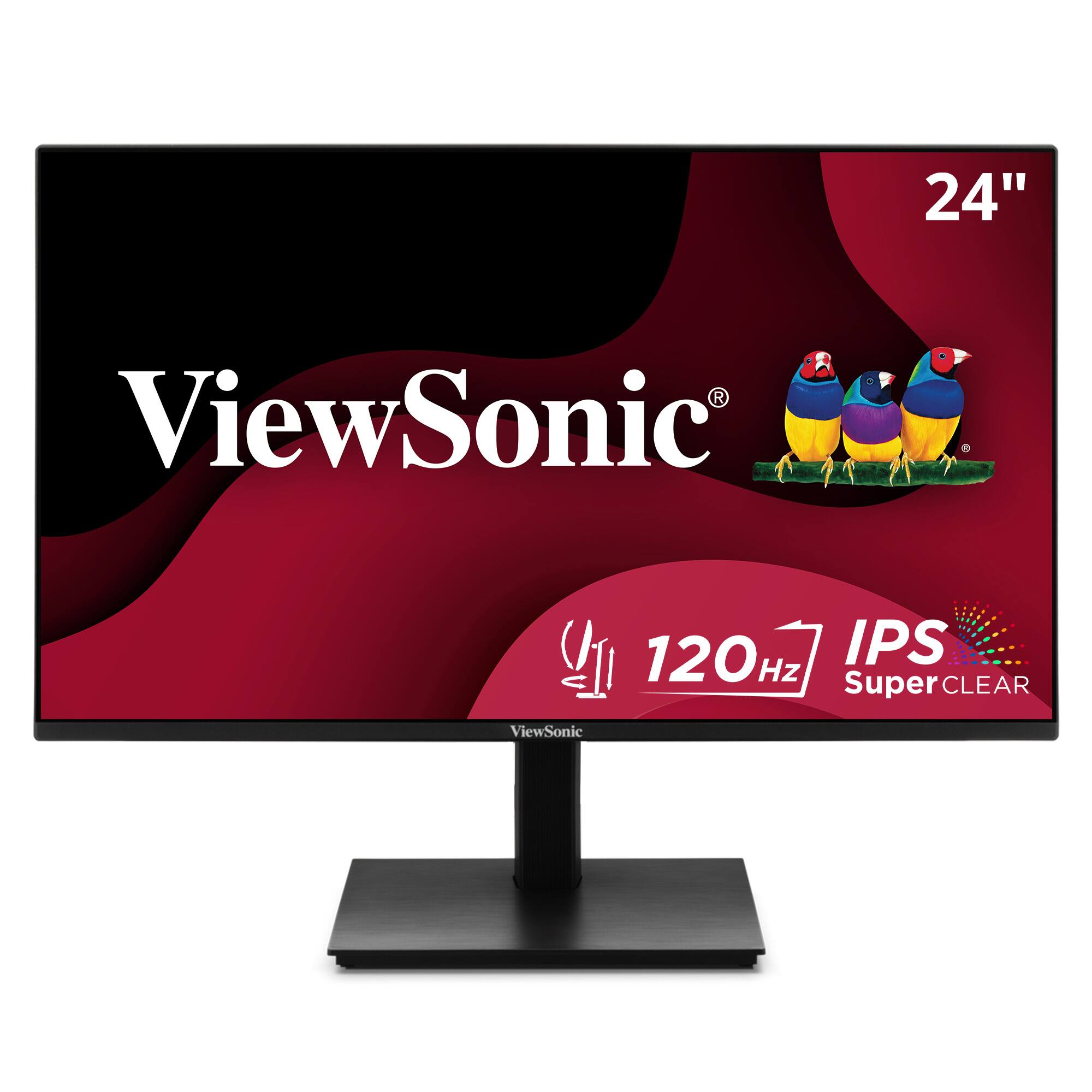 ViewSonic - VA2448-MHJ 24" IPS 1080p 120Hz Monitor, Advanced Ergonomics, Eye Care, HDMI, and VGA Inputs - Black