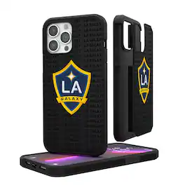 Keyscaper - MLS - LA Galaxy iPhone Text Backdrop Rugged Case - 14 - Multicolor