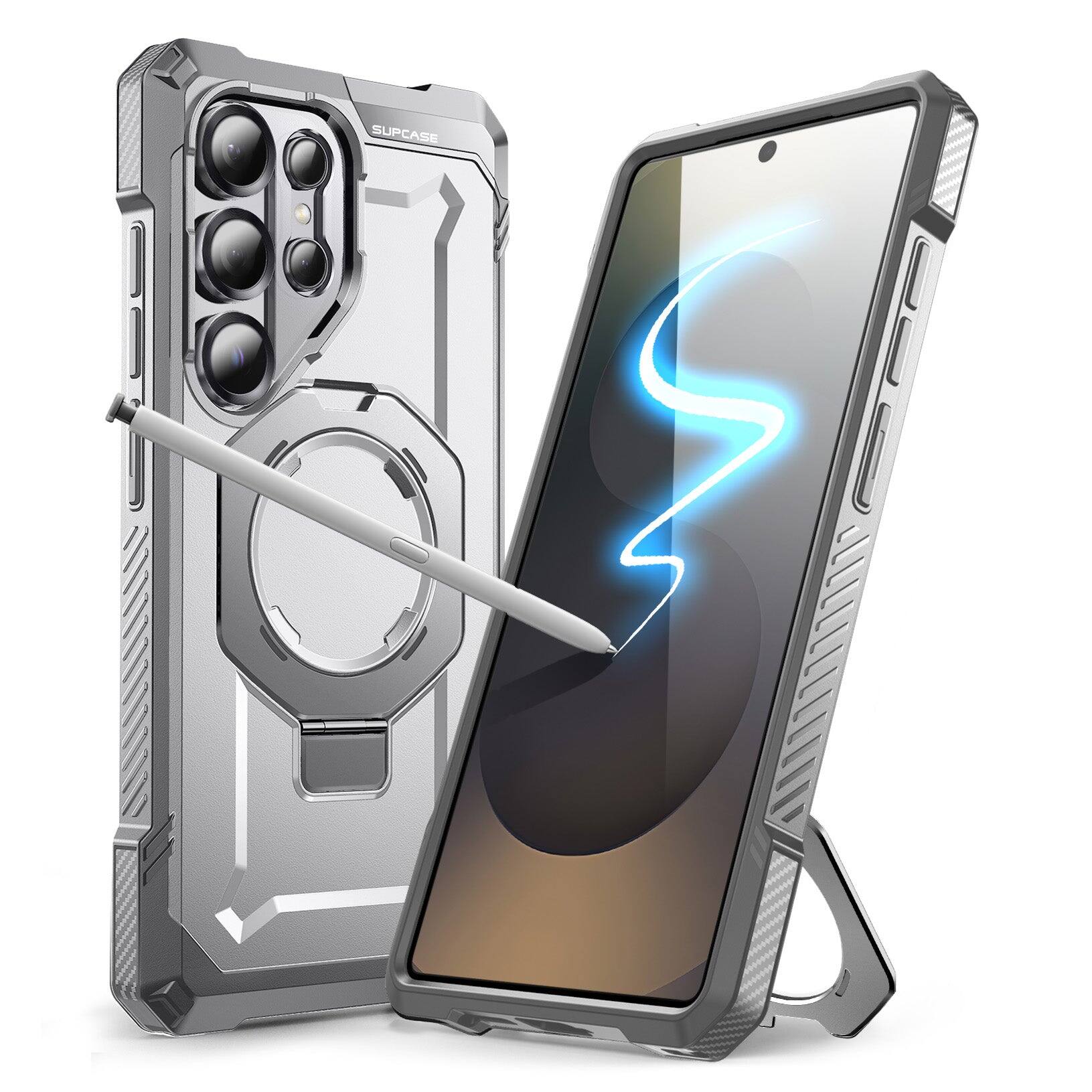 Back. SUPCASE - Galaxy S25 Ultra UB Grip MagSafe Phone Case - White.