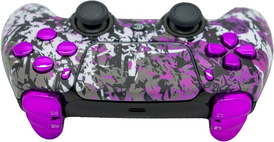 Purple Controller Custom Custom Controllerzz Custom Wireless Controller for PS5 Shadow Bloom ...